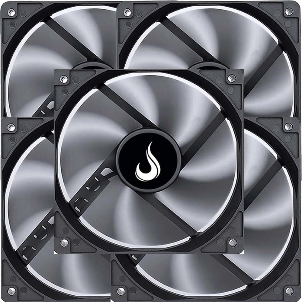 Kit 5 Cooler Fan 12cm 120mm Gabinete Gamer Pc Sem Led Novo Rise Mode