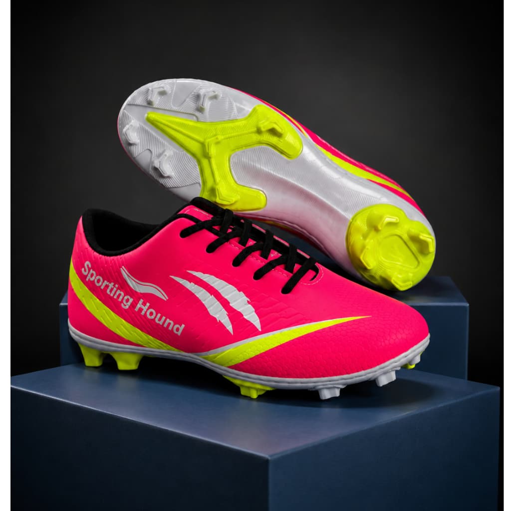 Chuteira Campo Rosa Original Futebol Masculina e Feminina Adulto Trava Profissional Confortável Gramado Natural Treino