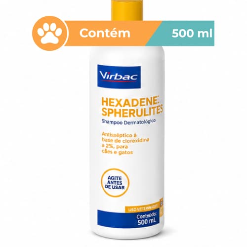 Shampoo Hexadene Spherulites Virbac Cães Gatos 500ml