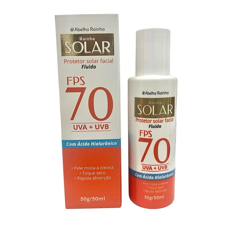 Protetor Solar Facial Fluido Rainha Solar FPS 70 50g Abelha Rainha