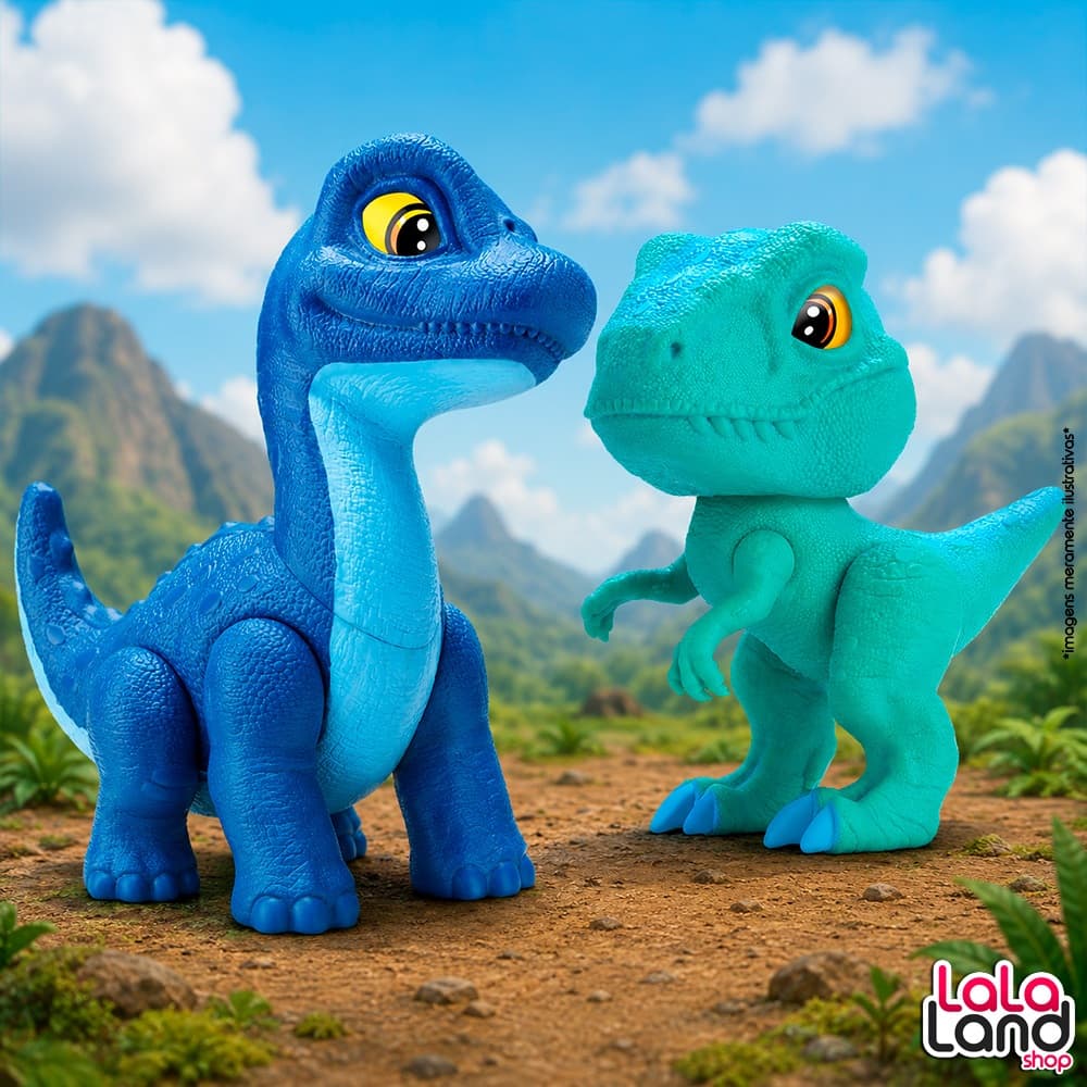 Little Dino Bambola Dinossauro Vinil Macio Articulado 22cm Infantil Colecionável Braquiossauro Velociraptor