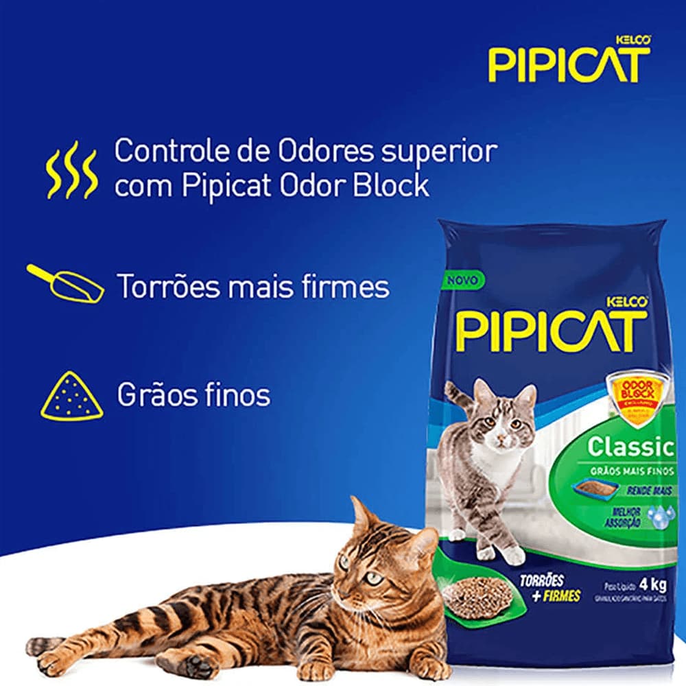 areia sanitária para gato pipicat