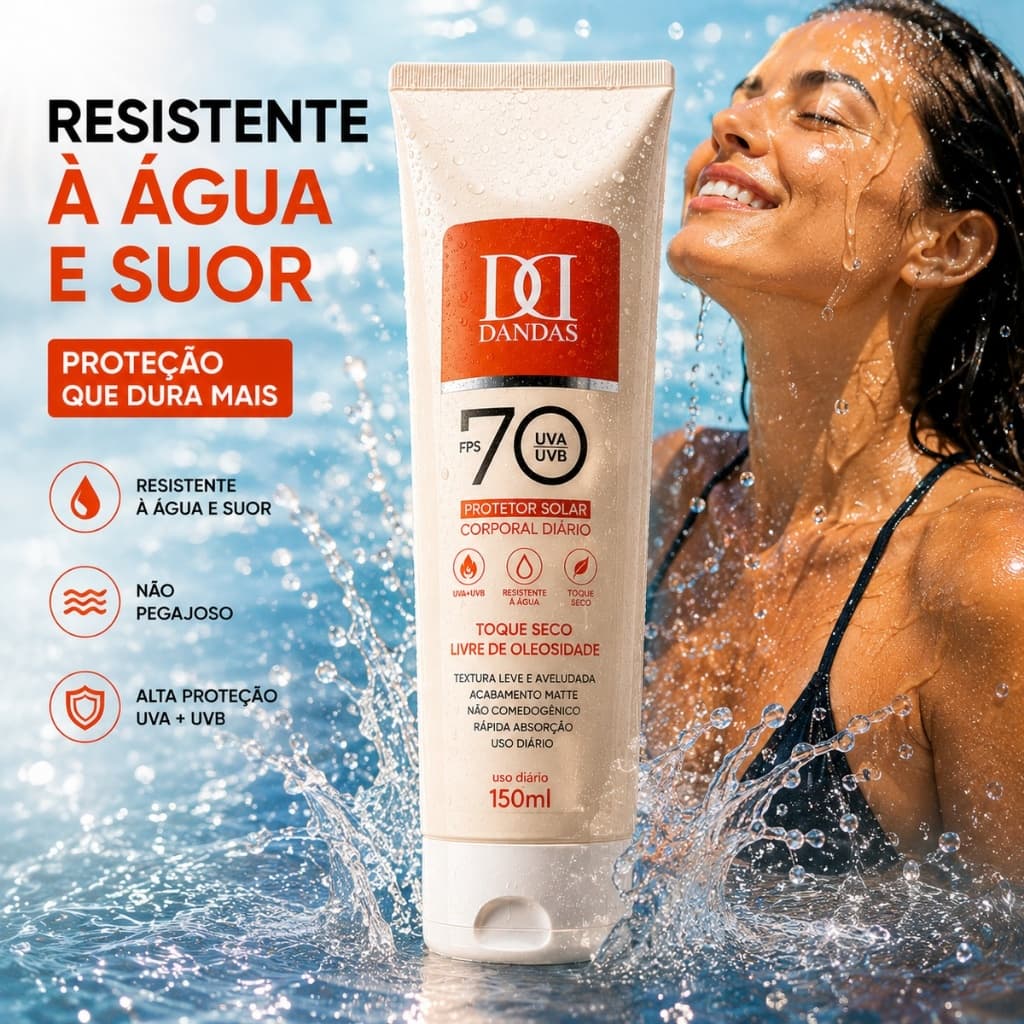 DANDAS 70FPS Protetor Solar Facial 120G Anti-Envelhecimento Creme Hidratante