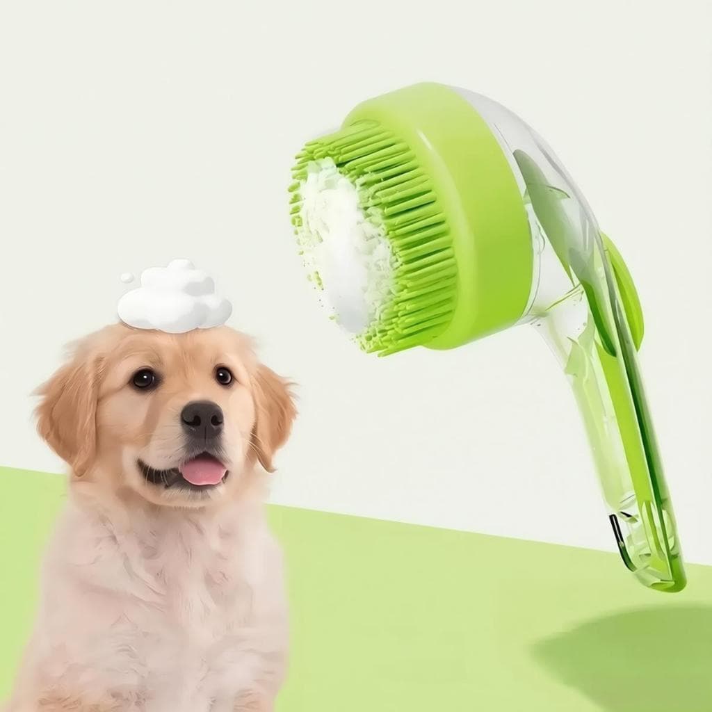 CS-2 Escova Banho Dispenser de Shampoo para Pets, Escova Massageadora para Cães e Gatos
