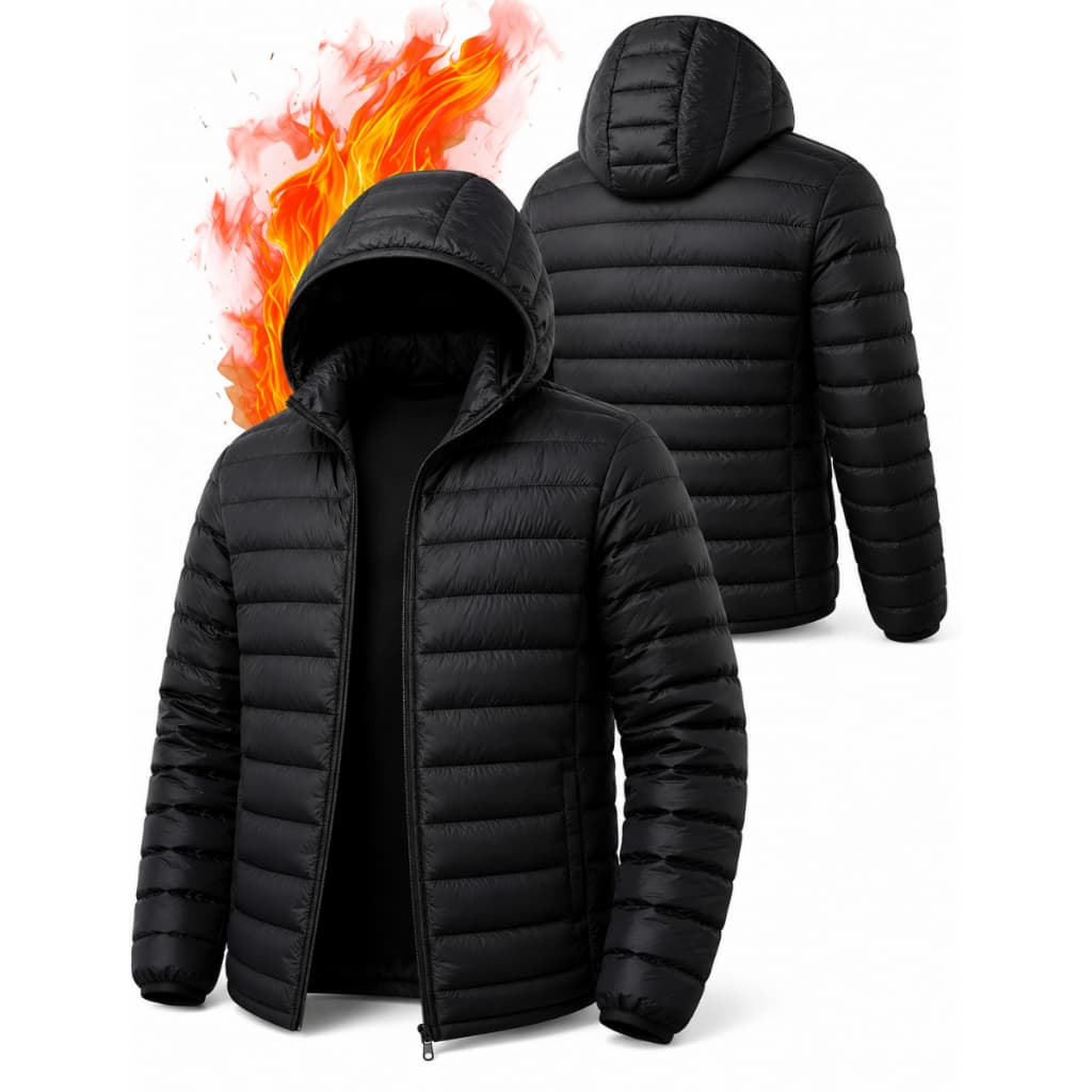 Jaqueta Masculina Puffer Acolchoada Inverno Quentinha Com Capuz Moda Feminina Casual Tendência