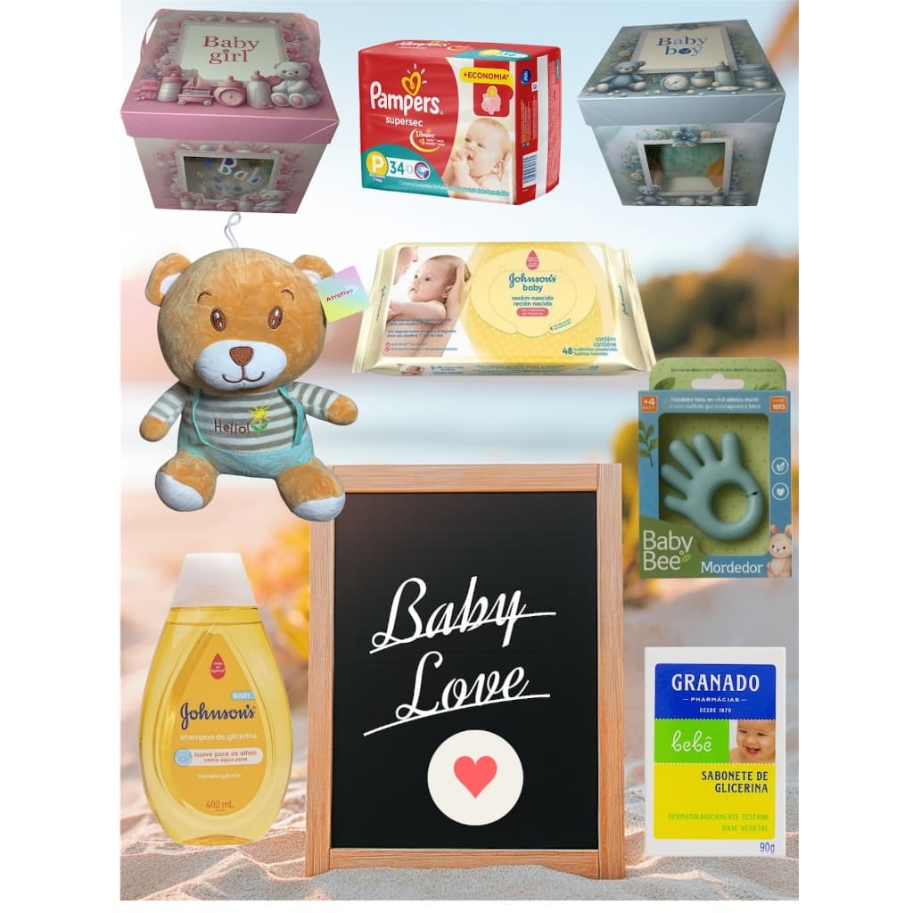 Kit Presente Enxoval Maternidade Bebê Recém Nascidos Fraldas