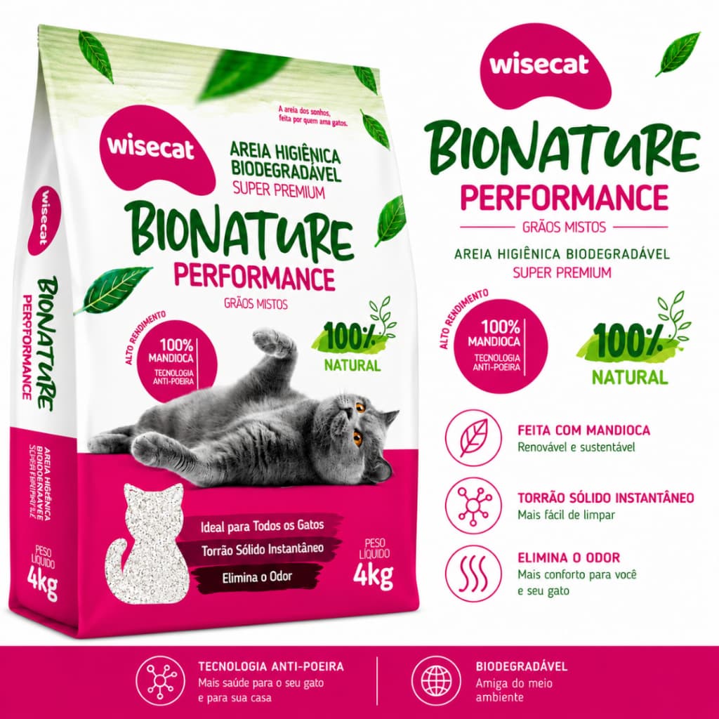 Areia Sanitária Bionature Performance 4kg