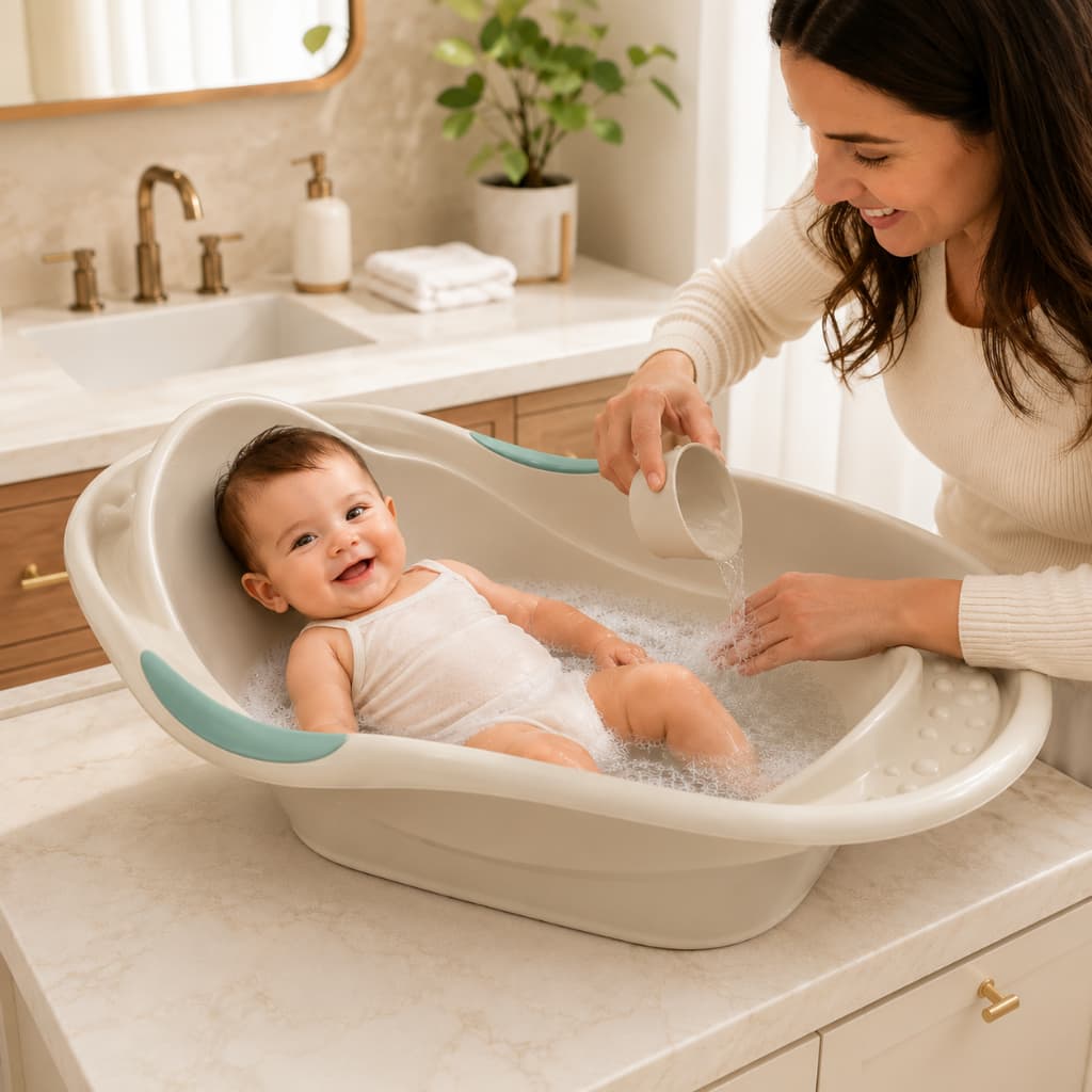 Banheira para Bebê Com Design Anatômico Resistente 20 Litros Menino e Menina Conforto e Segurança