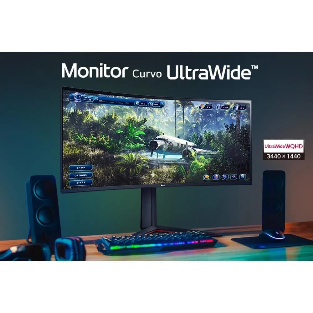 Monitor Gamer Curvo LG UltraGear 34", 2K WQHD, UltraWide, 160Hz, 1ms, FreeSync Premium, HDR10, Som Integrad