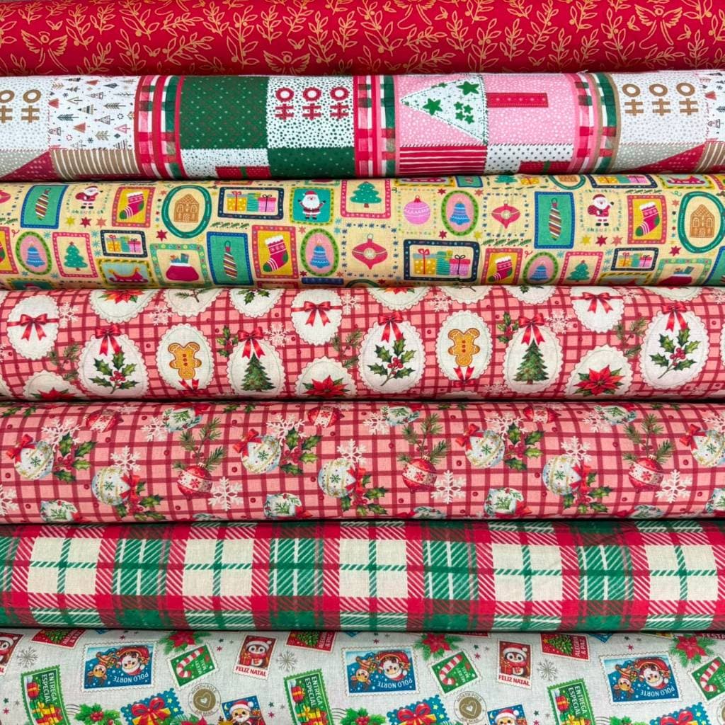 Tecido Tricoline 100% Algodão,  1,50mt Largura; Estampas De Natal | Artesanato | Patchwork