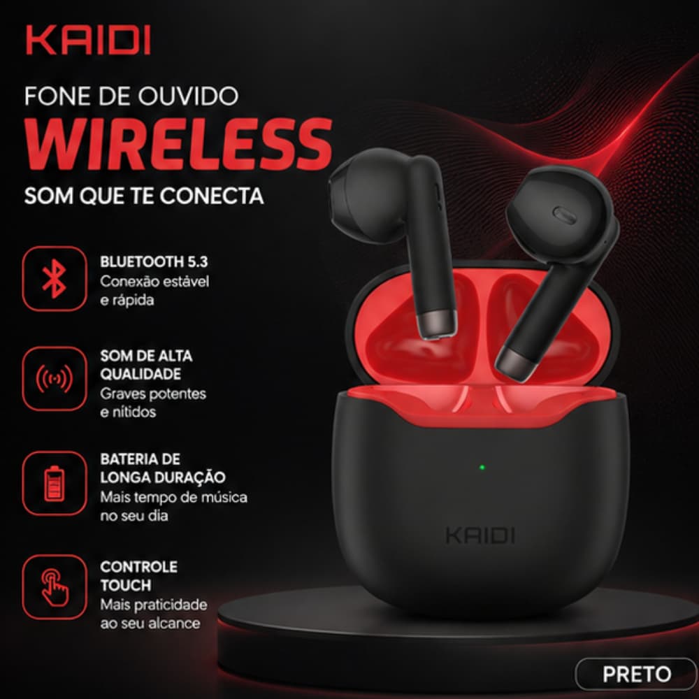 Fone De Ouvido Sem Fio Bluetooth  earphone TWS 5.1 Kaidi Kd-771 Original
