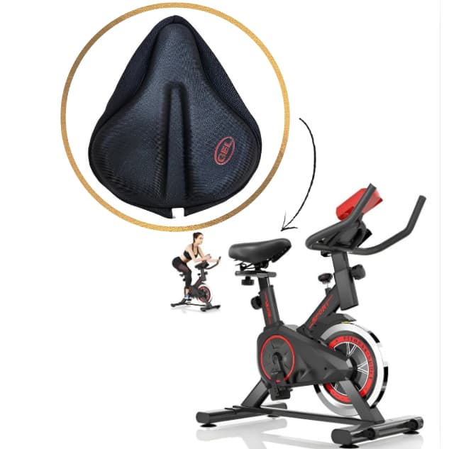 Capa De Selim Gel Banco Anatômica Larga Bicicleta Ergométrica Academia Preto Larga
