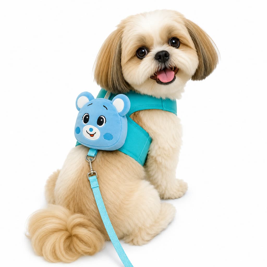 Peitoral com Mochila para Cachorro Pequeno regulavel + Guia Coleira Peitoral Confortável