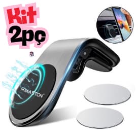 kit 2 Suporte Celular Veicular GPS Ima Para Carro Magnetico Universal 360° Original