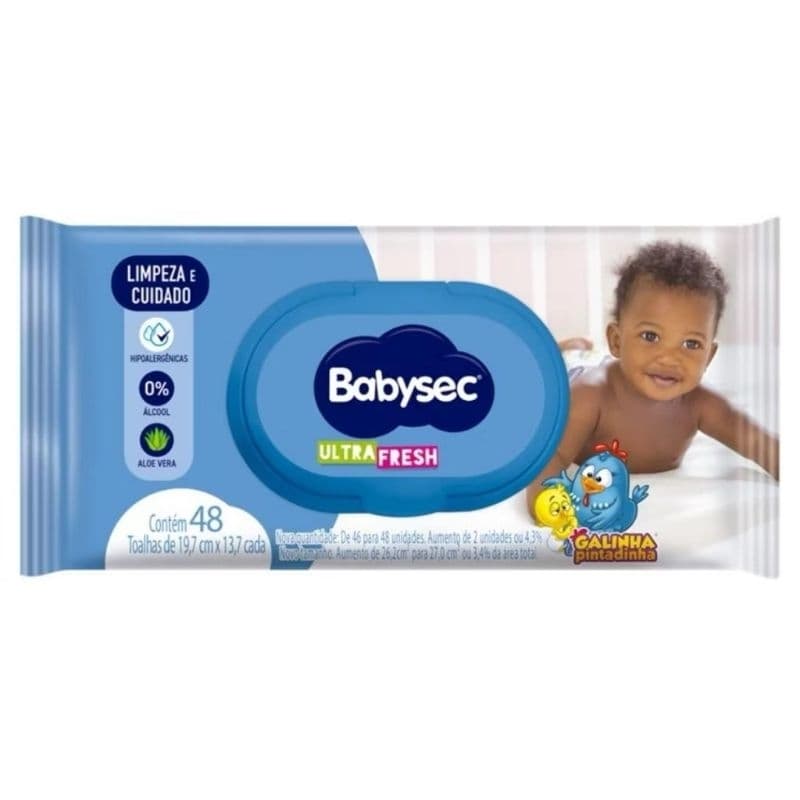 Kit 3 Lenços Umedecidos Baby Sec Ultra Fresh 144 Unidades | Pele Sensível | Toalhinha Umedecida Bebê
