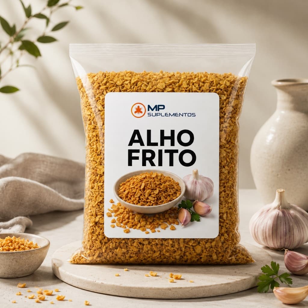 Alho Frito 1kg Crocante Dourado Tempero Condimento Culinária Realça Carnes Peixes Arroz e Feijão