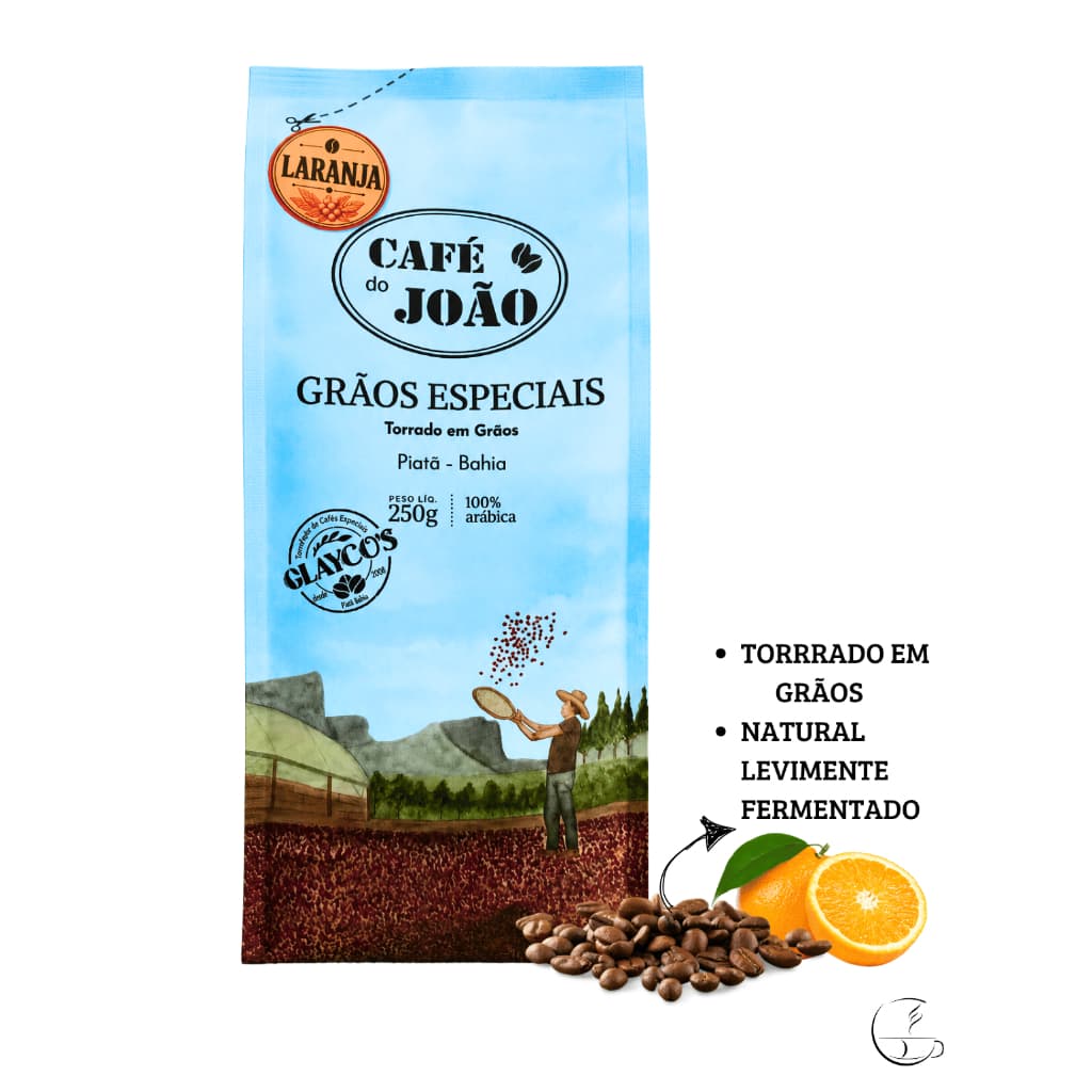 Café do João Especial em Grãos, Laranjinha Natural Fermentado 85+pts – 100% Arábica - Piatã