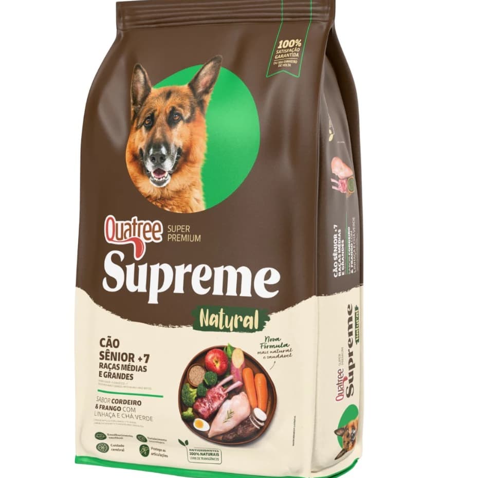 Ração Cachorro Sênior Quatree Supreme Médias E Grandes 15kg