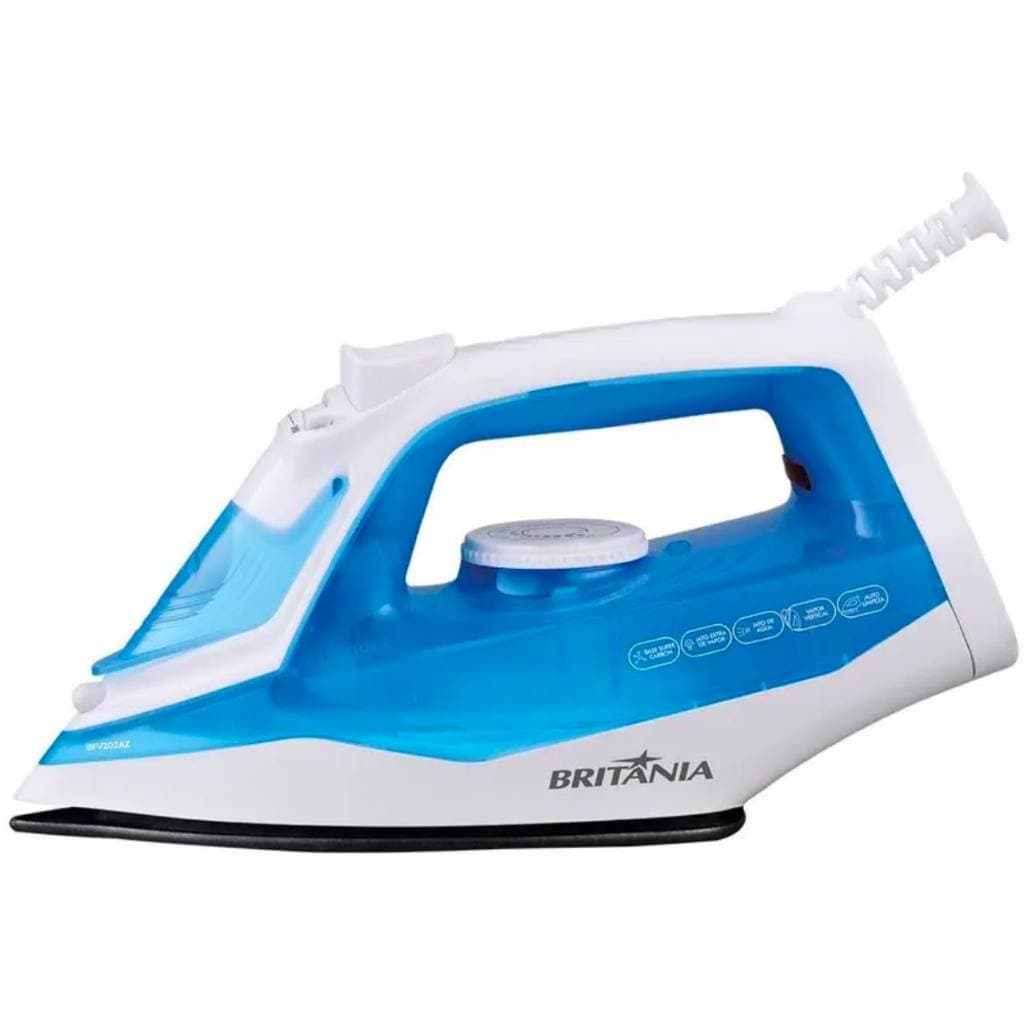 Ferro de Passar a Vapor Britânia 210ml Base Antiaderente BFV07- RESISTENTE DE QUALIDADE TECNOLOGIA CARBON