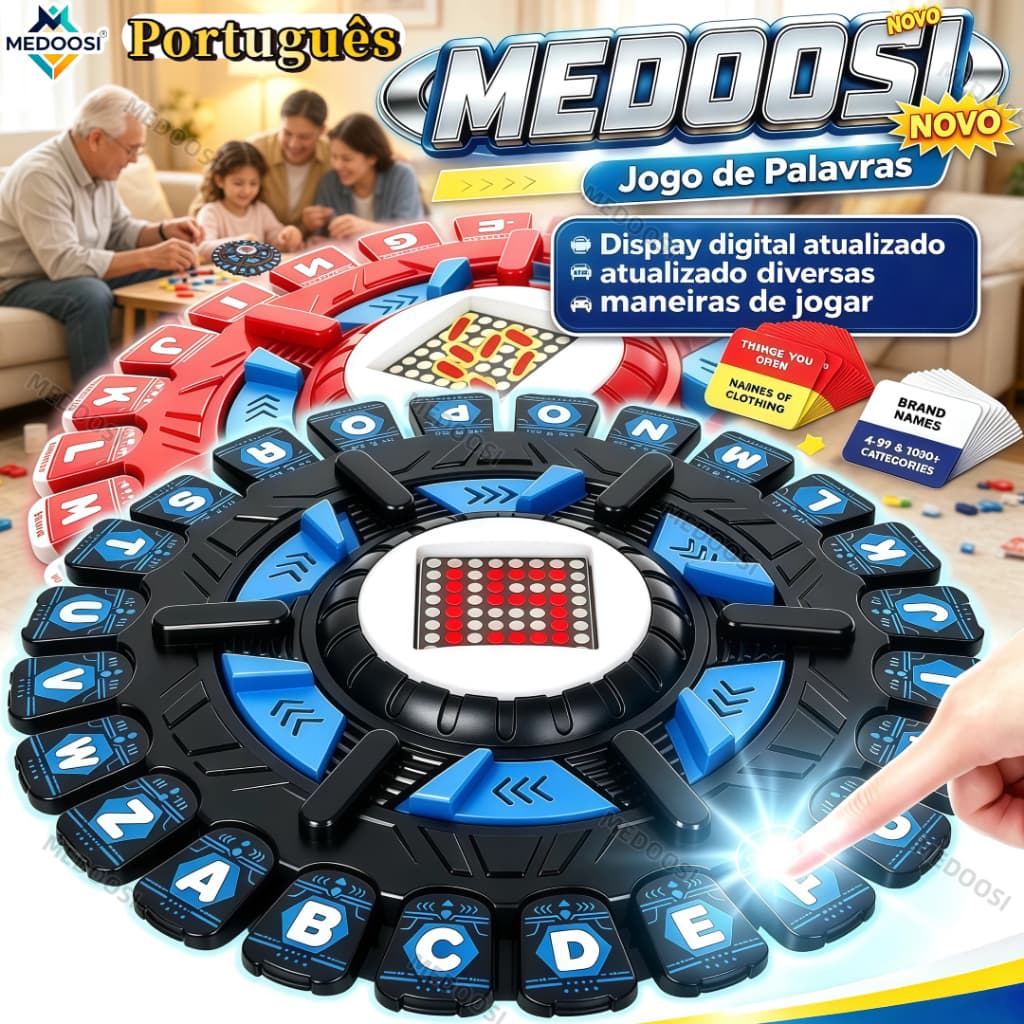 MEDOOSI [Português] Tapple com Display Digital | Jogo Tabuleiro de Palavras Rápido e Interativo para Família​ Brinquedos