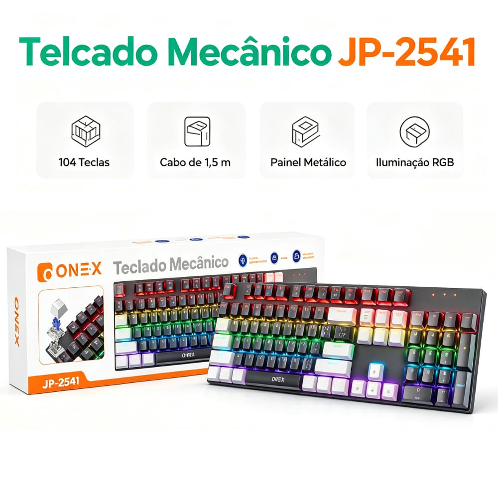 Teclado Mecânico Gamer Red Switch Rayder RGB 60% Compacto Profissional ABNT2 Original Ozzix Mêcanico 17 Funções Rgb Blue