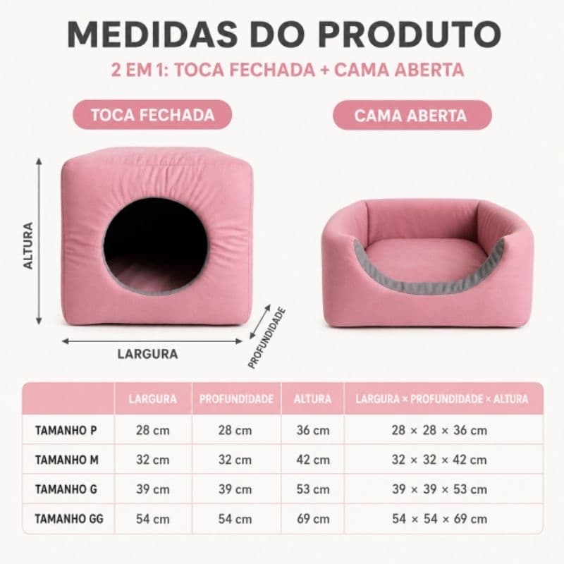 Casinha cama toca Iglu 3 Em 1  Cão E Gato,Tamanhos P, M, G e GG, com almofada removível fundo impermeável