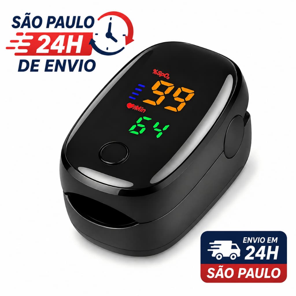Oxímetro de Dedo Digital Portátil Medidor de Saturação de Oxigênio SpO2 e Frequência Cardíaca