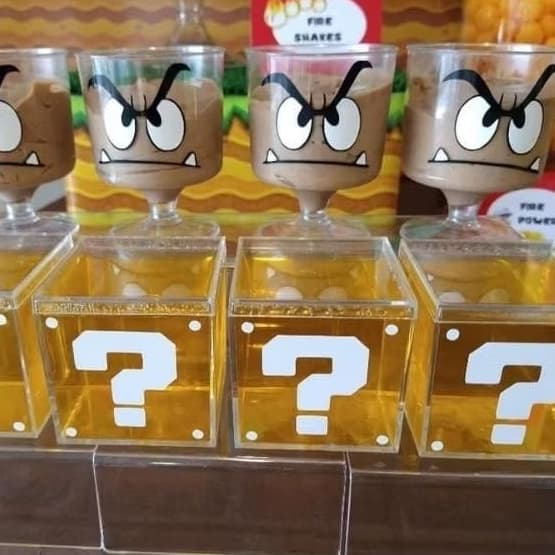 Kit Adesivos Festa Gamer Rostinho e Interrogação para Copos e Caixinhas Personalizadas