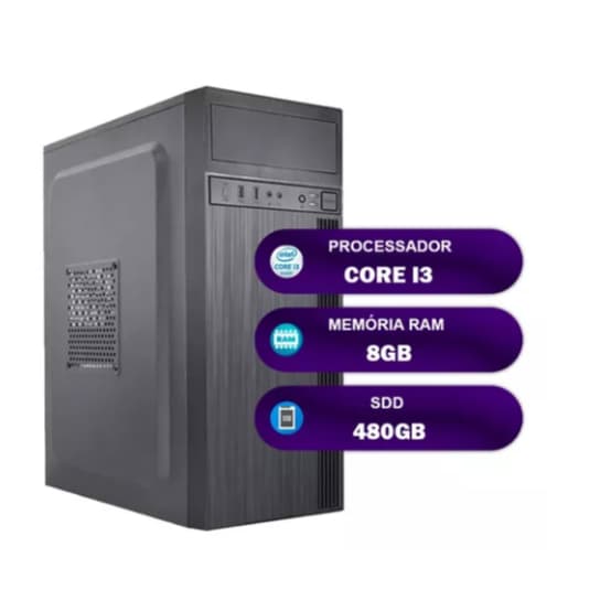 Pc Computador Intel Core I3 4ª Geração 8gb Ssd 480gb Wifi
