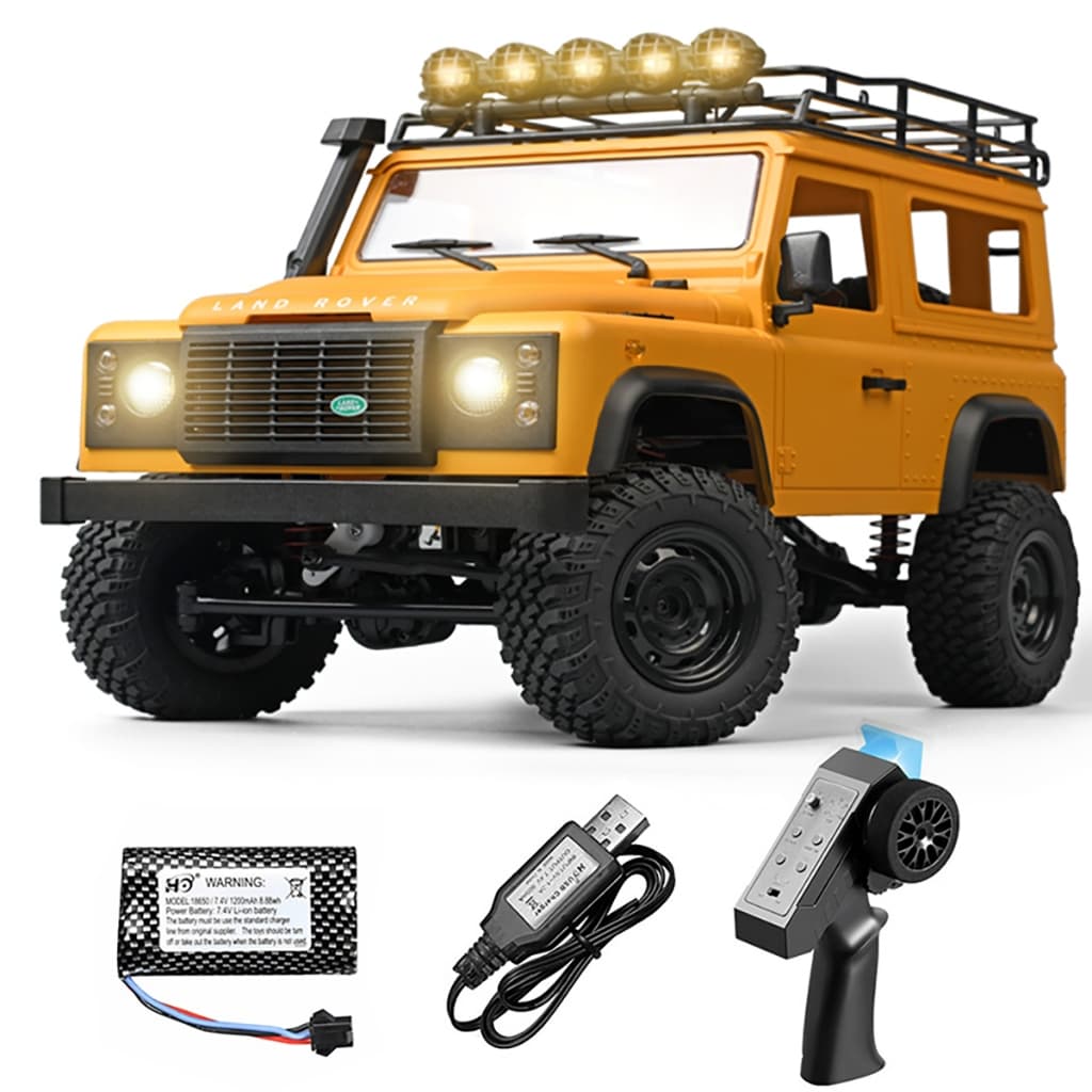 Carrinho Controle Remoto 4x4 Rock Crawler 1:12 Defender RC Off-Road Controle Proporcional com Luzes LED