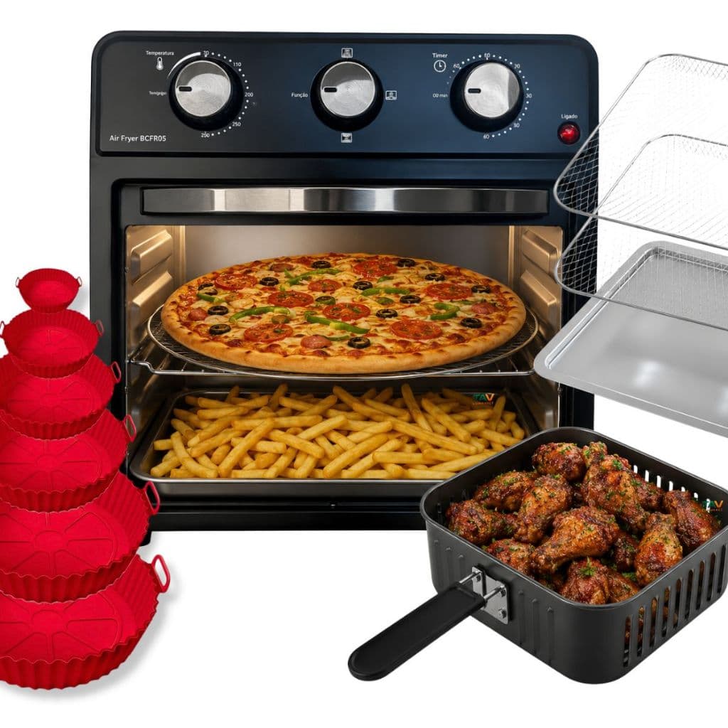 AIR FRYER BRITÂNIA 12L FRITADEIRA SEM ÓLEO FORNO ELÉTRICO + KIT FORMAS BRINDE