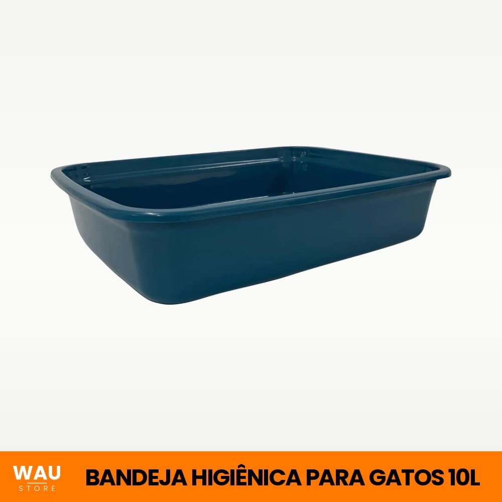 Caixa de Areia Gato 10 Litros Bandeja Higiênica Sanitária 43x33cm Borda Alta Banheiro Gatil