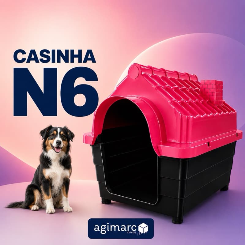 Casinha Casa N6 Porte Médio Golden Plástico Lavável Desmontável Azul Rosa e Preto Sol Chuva Frio UV