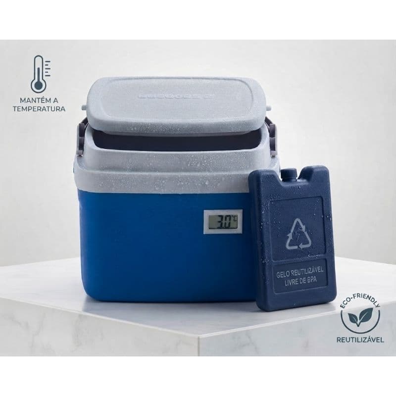 Caixa Térmica Soprano 5L com Termômetro Digital + 1 gelo de brinde