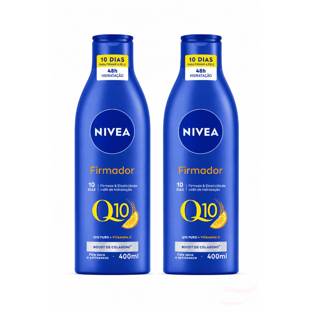 Kit 02un Creme Hidratante Corporal 400ml Nivea Q10 Firmador com Vitamina C (azul)