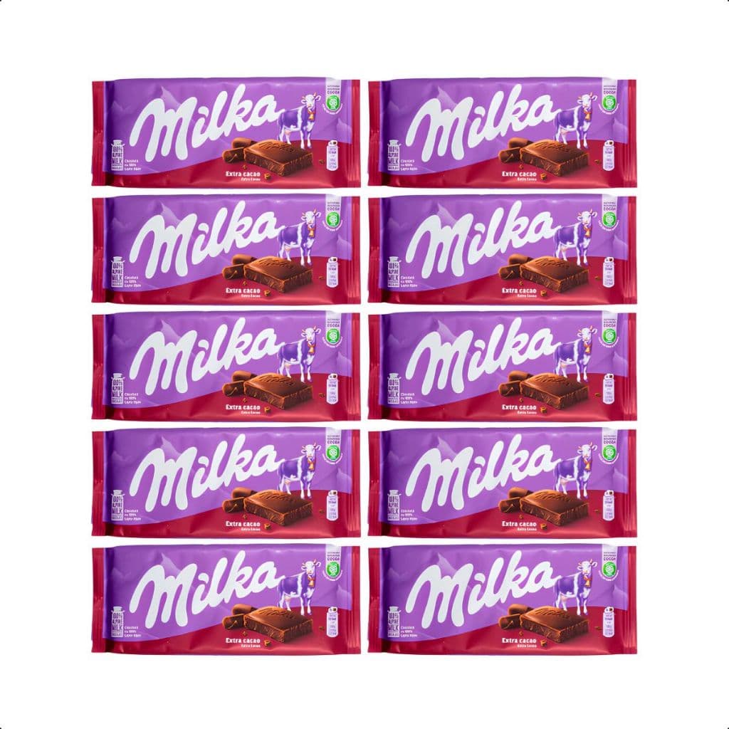 Kit 10 Milka Dark Chocolate Extra Cocoa Importado