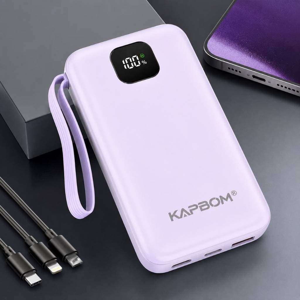 Carregador Kapbom PowerBank 10000 mAh Portátil KA-9516 Carregador Celular USB Rápido Bateria Externa