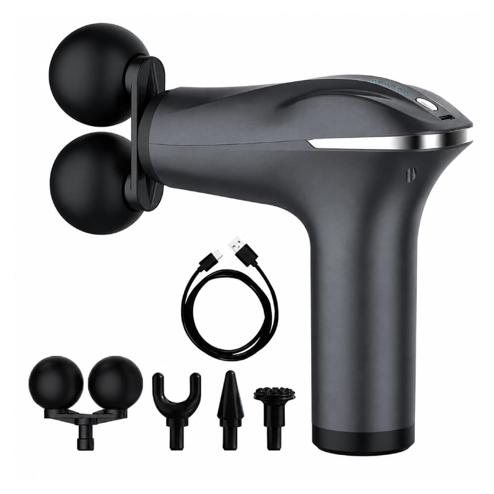 Massageador muscular portátil com vibração inteligente prata