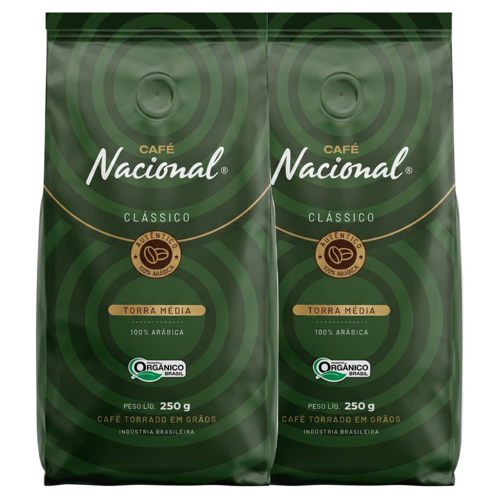 Café Torrado Em Grãos - Torra Média - 100% Arábica Gourmet - Aromático e Equilibrado - Café Nacional Clássico 500g