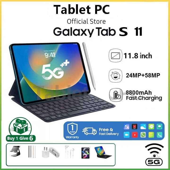 COD Tablet Galaxy S9 Ultra 11,8" 16+512GB Bateria 8800mAh Android 12.0 Dual Slot SIM/Wi‑Fi Tablet para Jogos