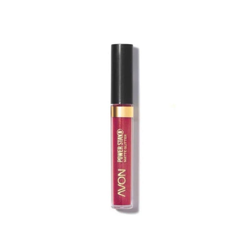 Avon Power Stay Batom Liquido Matte Glitter  Rosa Luminoso