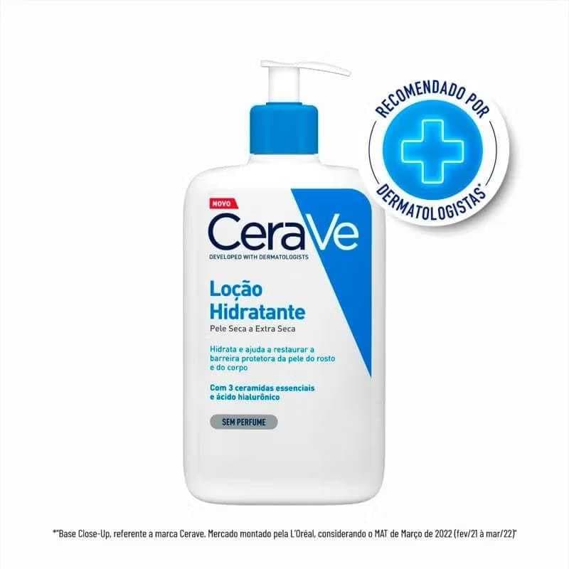 CeraVe Loção Hidratante 340ml Pele Seca e Extra Seca Rosto e Corpo Ceramidas Ácido Hialurônico