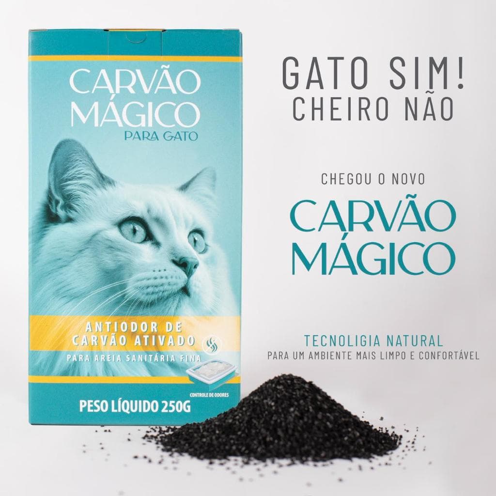Antiodor 100% Natural Para Areia Sanitária Com Carvão Ativado