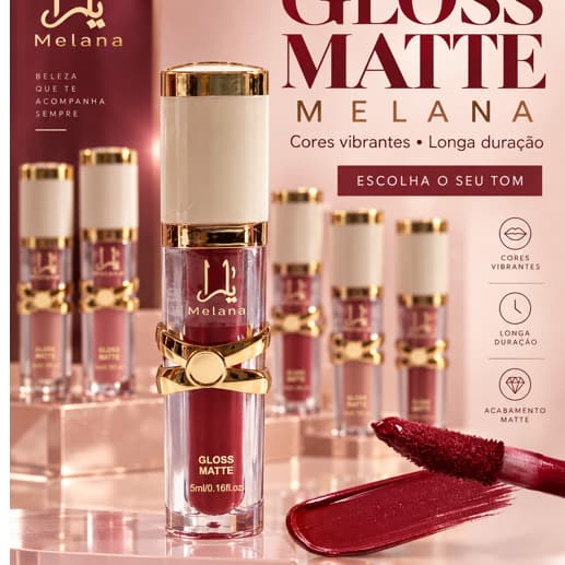 Batom Líquido Gloss Matte Melana Longa Duração Várias Cores