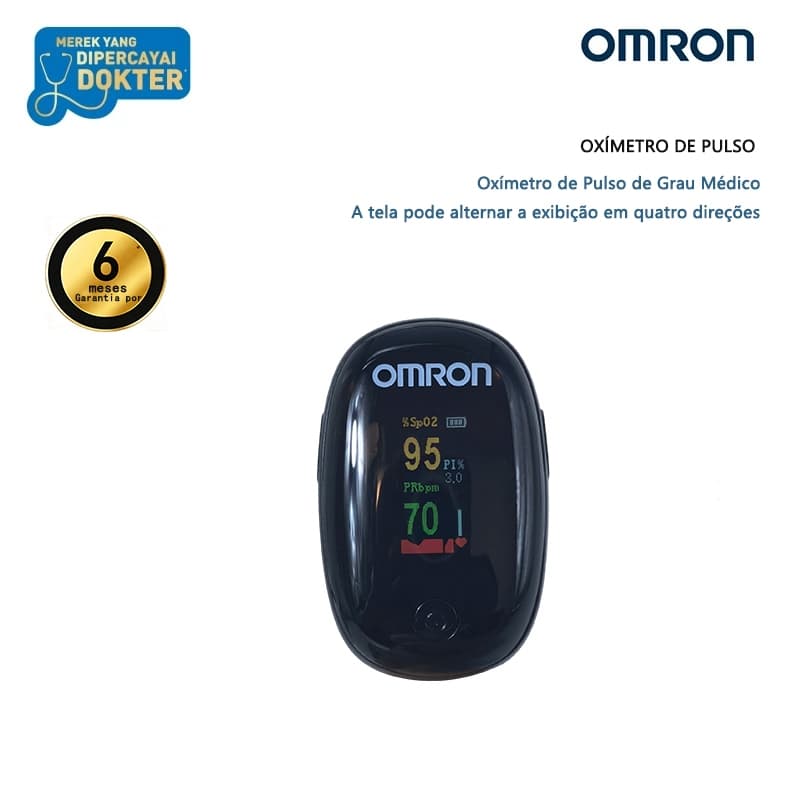 OMRON Oxímetro de Pulso Portátil para Dedo Original Mini - Monitor de Oxigênio no Sangue e Frequência Cardíaca