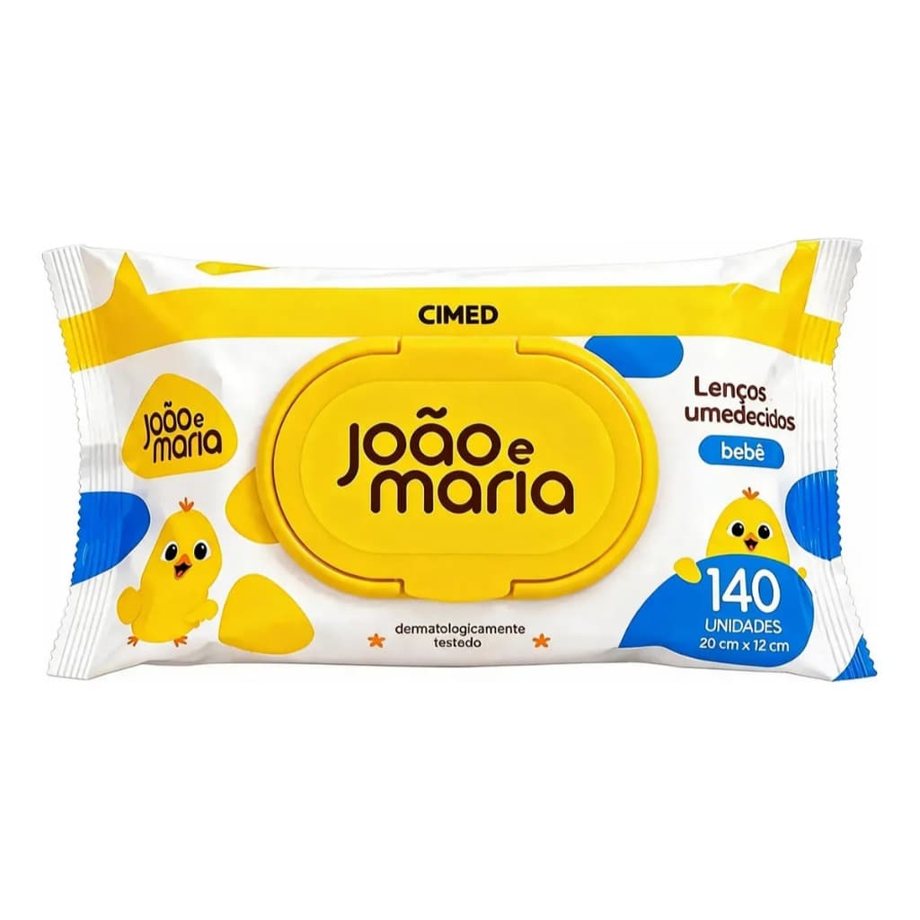 Lenço Umedecido João Maria Bebê Limpinho Cimed 140 Unidades