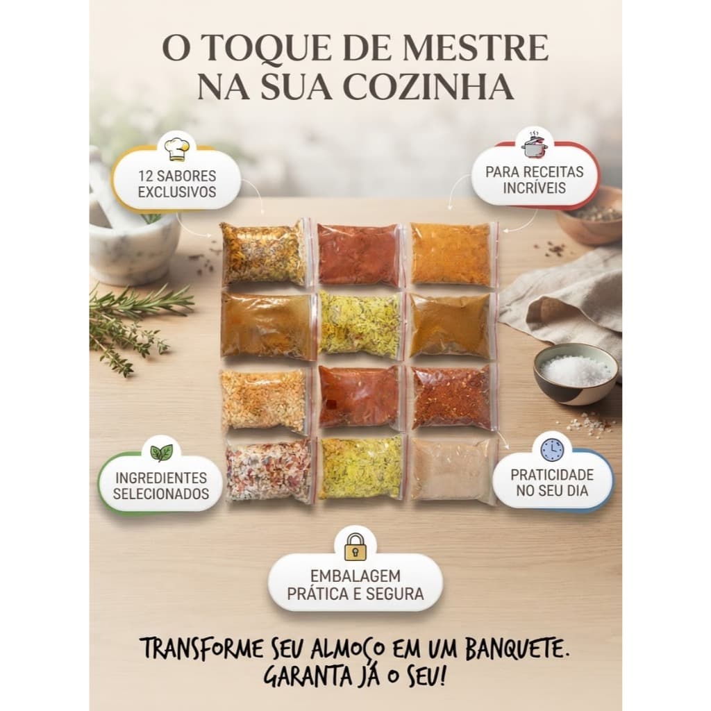 Kit condimentos e temperos variados