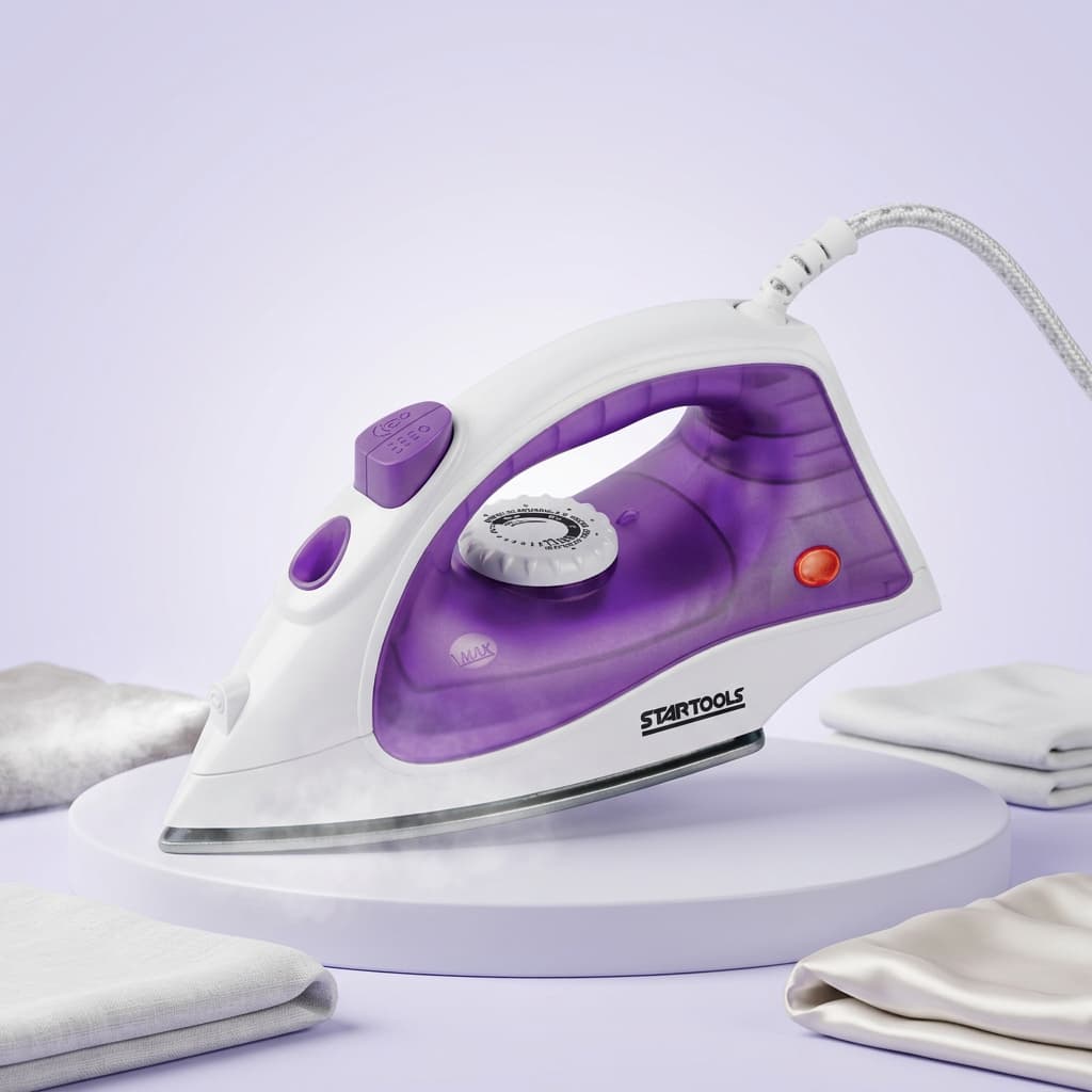 Ferro de Passar Roupa a Vapor 1500W  127V/220V com Spray de Água e Base Antiaderente Premium
