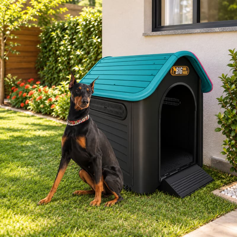 Casinha Plástica para Cães Gigante Big Dog Home Mec Pet - Espaçosa, Resistente e Confortável