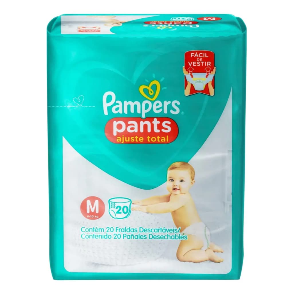 Fraldas Pampers Ajuste Total Pants M 20 Unidades